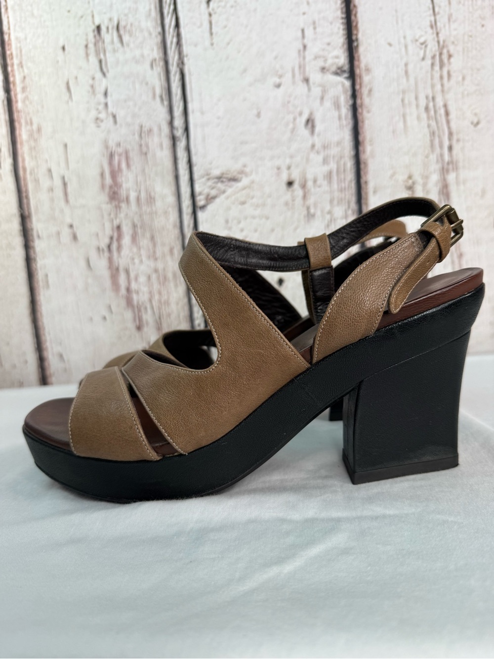 Audley London Leather Strappy Heeled Modern Sandals Made in Spain Size 39.5 EU - Picture 5 of 16